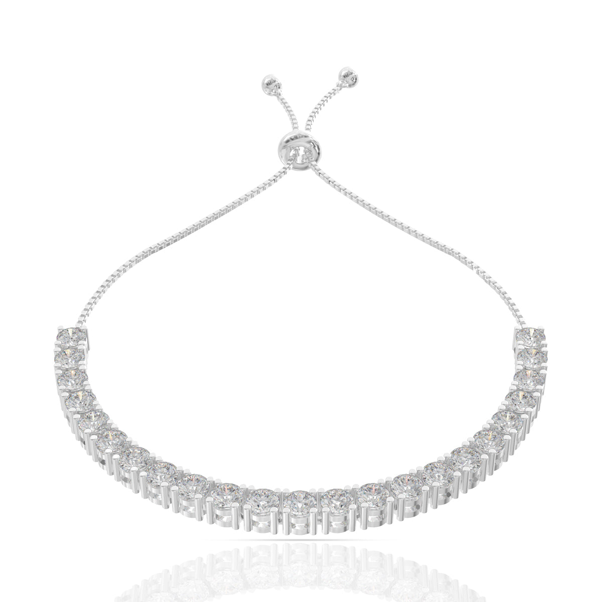 925 Sterling Silver Crystal Cubic Zirconia Tennis Bracelet