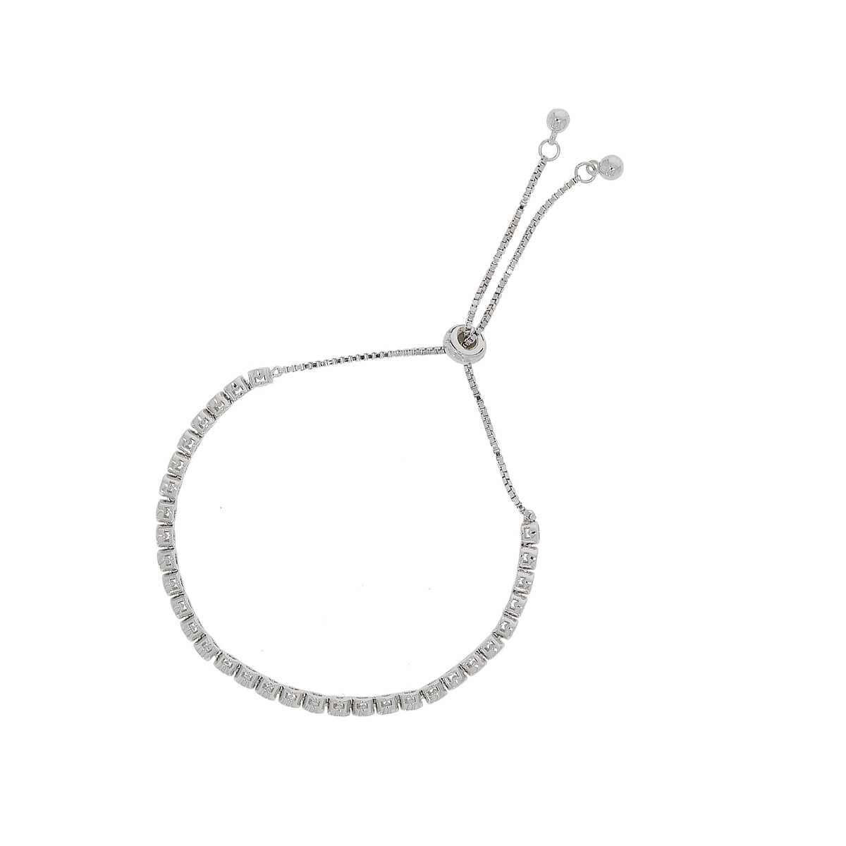 925 Sterling Polished Silver Lovely Bling Tennis Bracelet