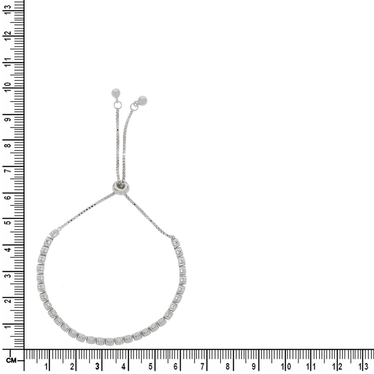 925 Sterling Polished Silver Lovely Bling Tennis Bracelet