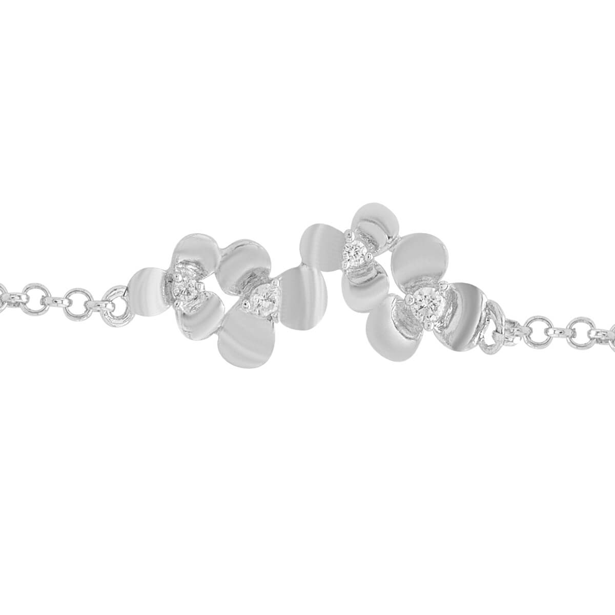 925 Sterling Silver Elegant Flower Silver Bracelet