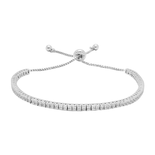 925 Sterling Silver American Diamond Classic Silver Tennis Bracelet