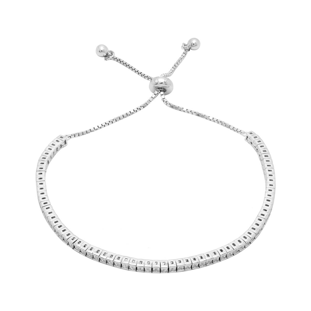 925 Sterling Silver American Diamond Classic Silver Tennis Bracelet
