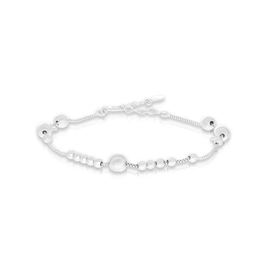 Dainty Silver Bead Bracelet