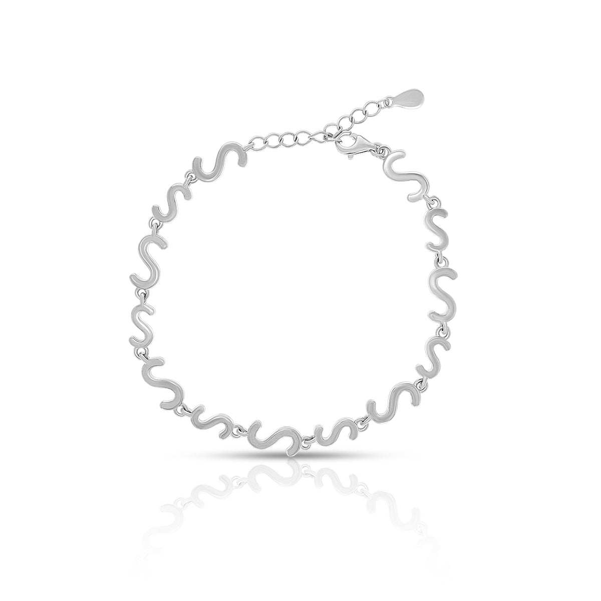Curvy Link Silver Bracelet