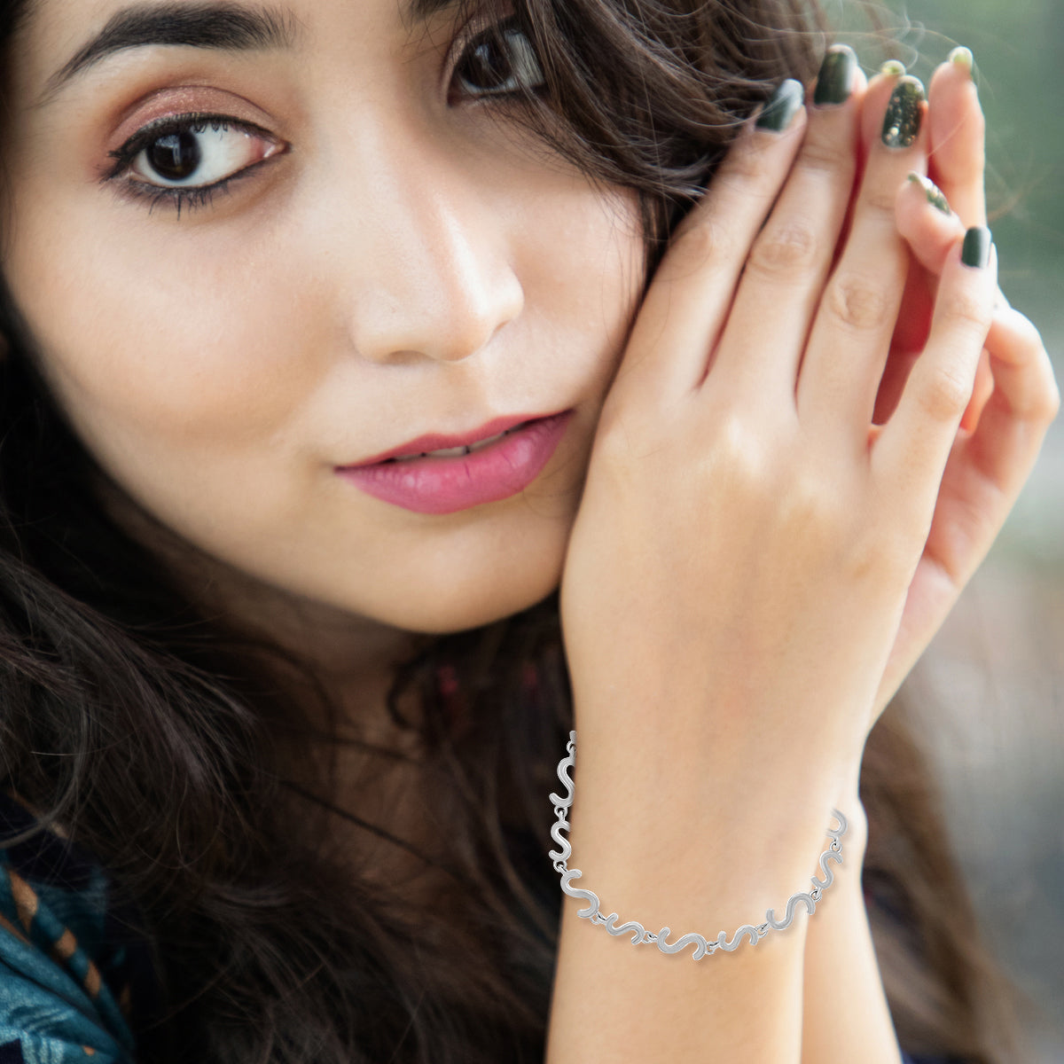 Curvy Link Silver Bracelet