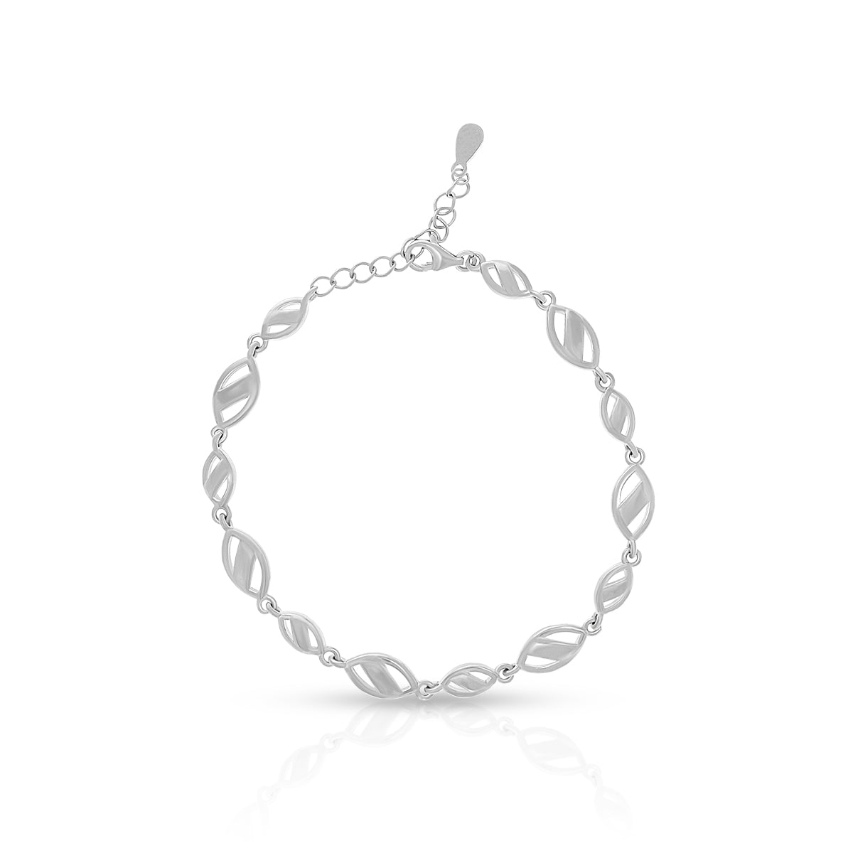 Engraved Link Silver Bracelet