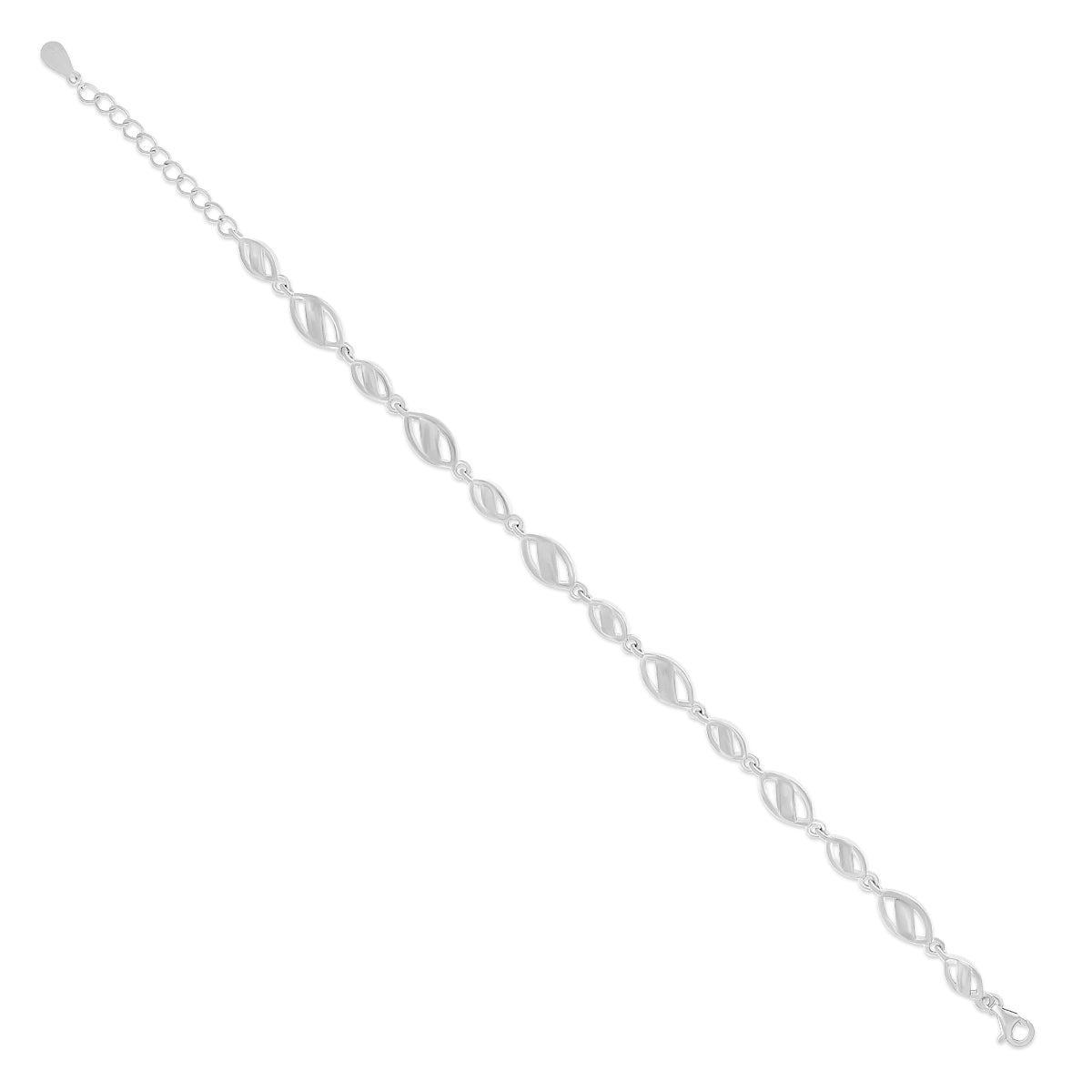 Engraved Link Silver Bracelet