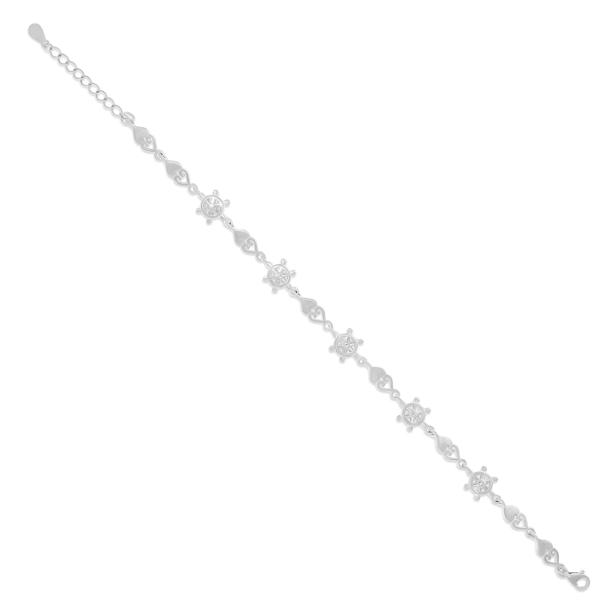 Heart Charm Silver Bracelet