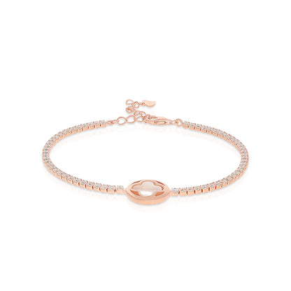 Clover Center Tennis Bracelet