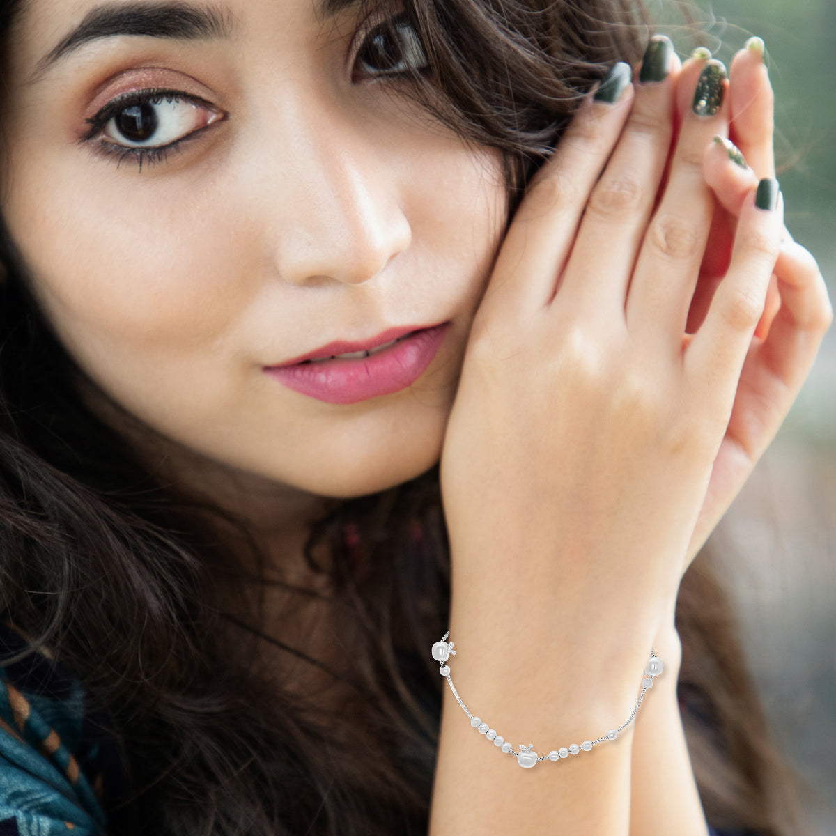Dainty Silver Bead Bracelet