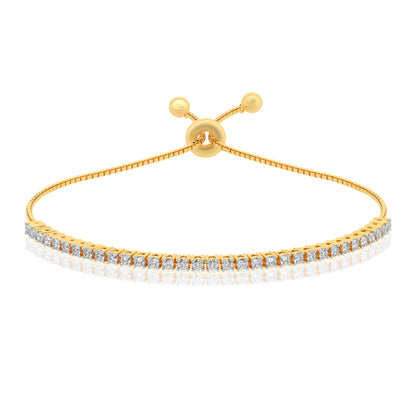 Elegant Adjustable Gold Plated Tennis Bracelet