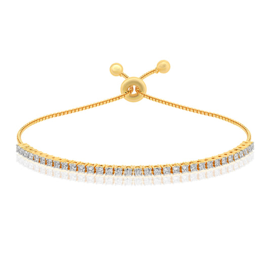Elegant Adjustable Gold Plated Tennis Bracelet