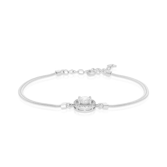 Round Halo Diamond Charm Bracelet