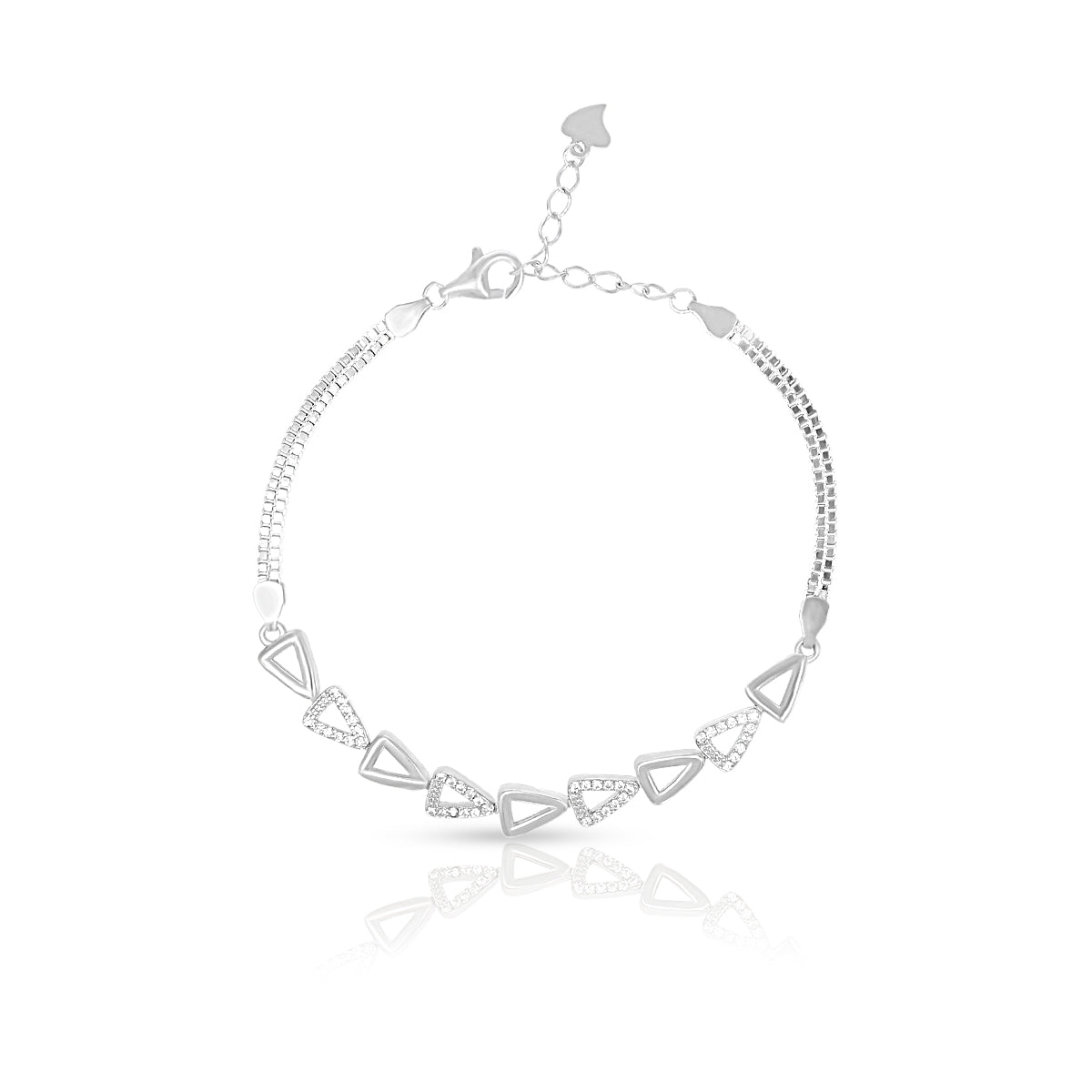 Minimal Triangle Link Fashion Bracelet