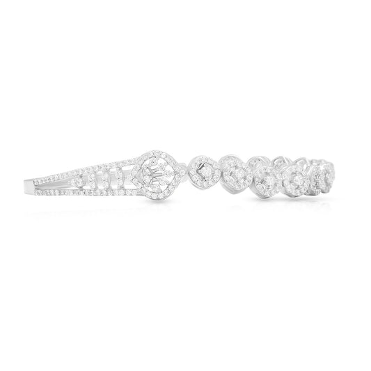 Sparkling Diamond Link Silver Bracelet