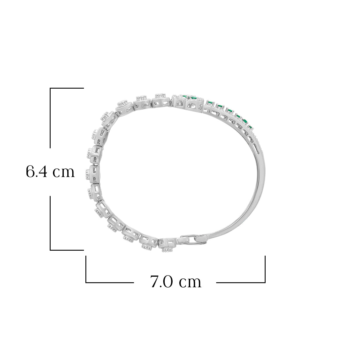 Crystal Loop Green Stone Bracelet