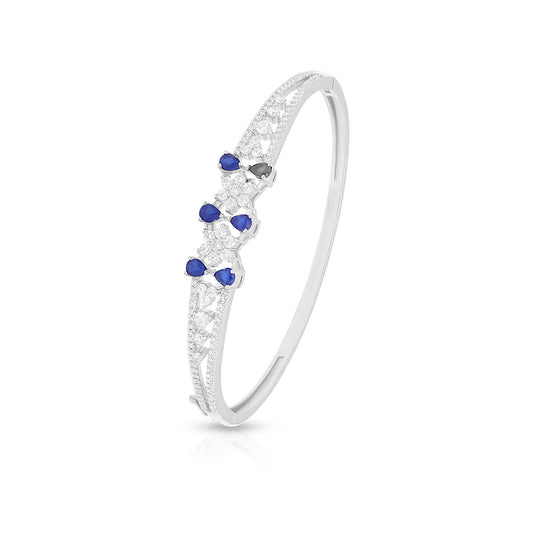 Elegant Silver Bracelet with Blue Sapphire Accents