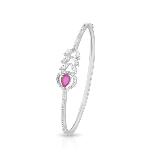 Pink Teardrop Silver Brcelets