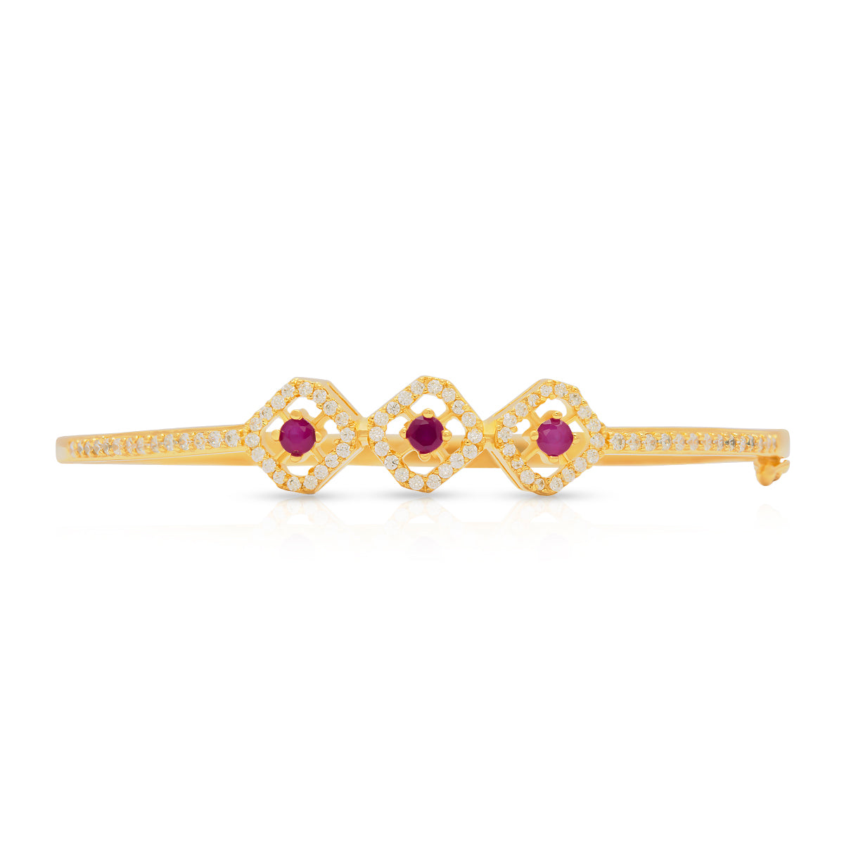 Radiant Trio Stone Gold Plated Bracelet