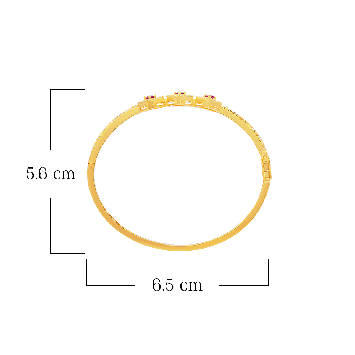 Radiant Trio Stone Gold Plated Bracelet