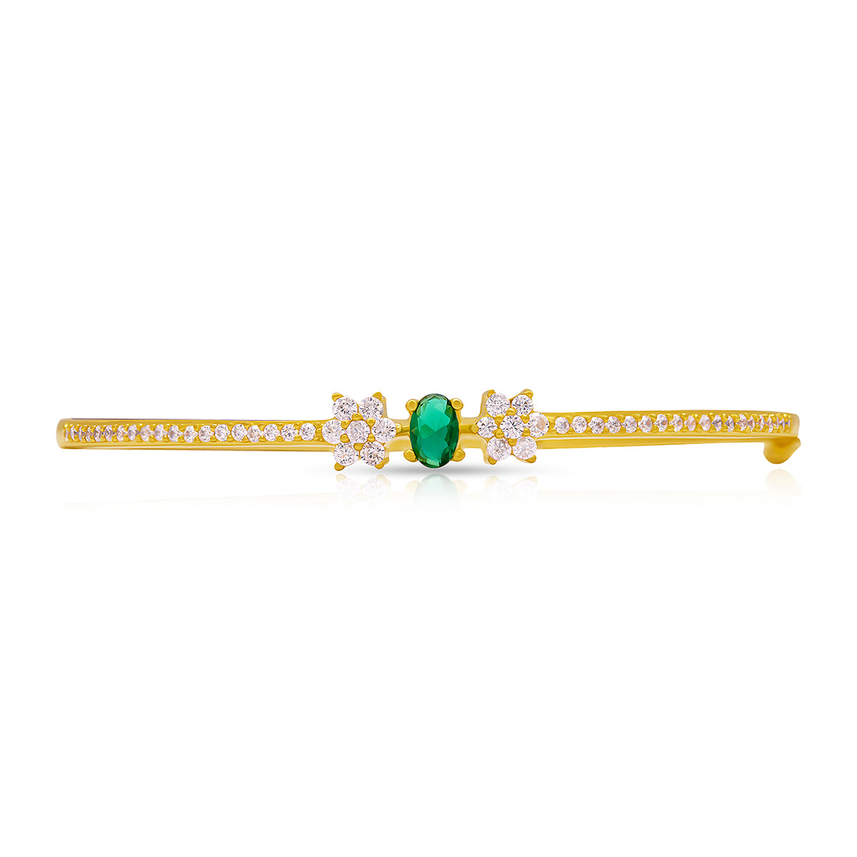 Emerald Glow Gold Plated Bracelet