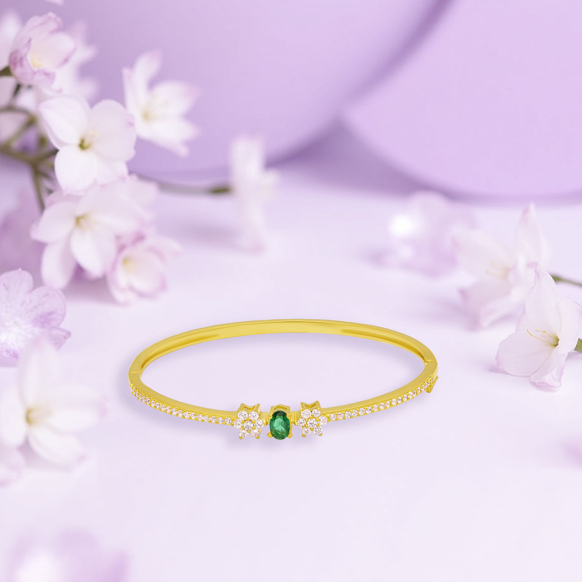 Emerald Glow Gold Plated Bracelet