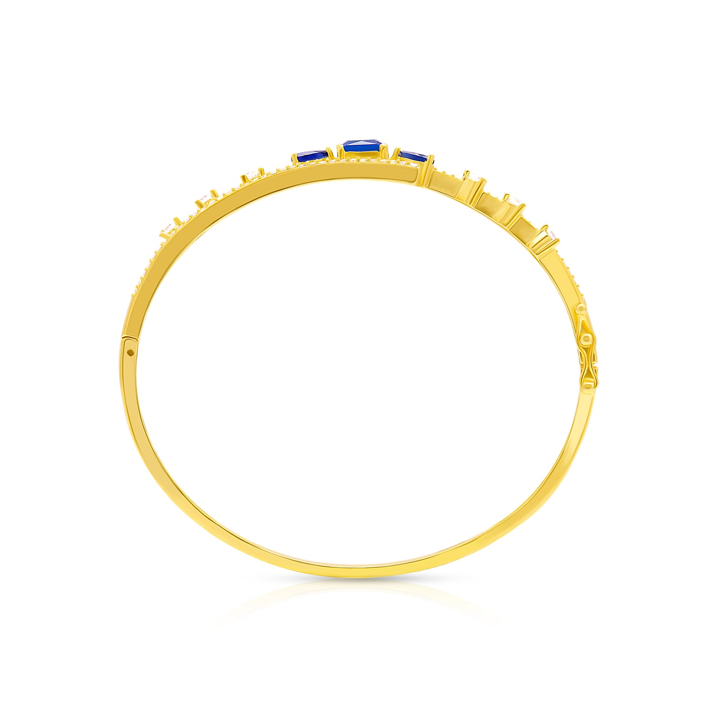 Radiant Blue Gemstone Gold Plated Bracelet