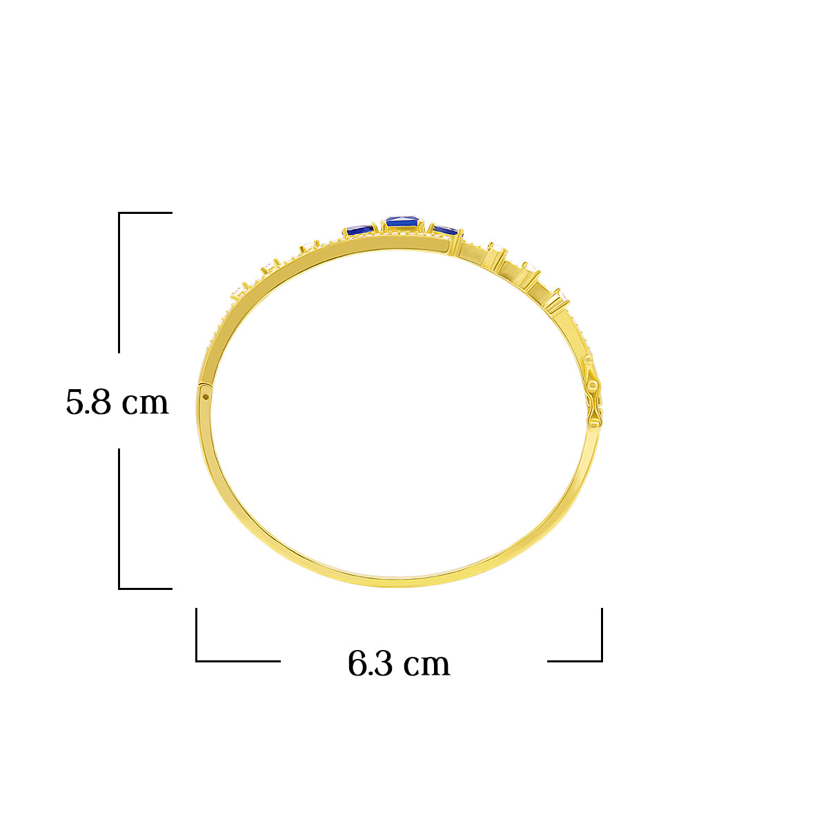 Radiant Blue Gemstone Gold Plated Bracelet