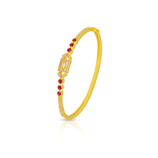 Classic Ruby-Studded Gold Bracelet