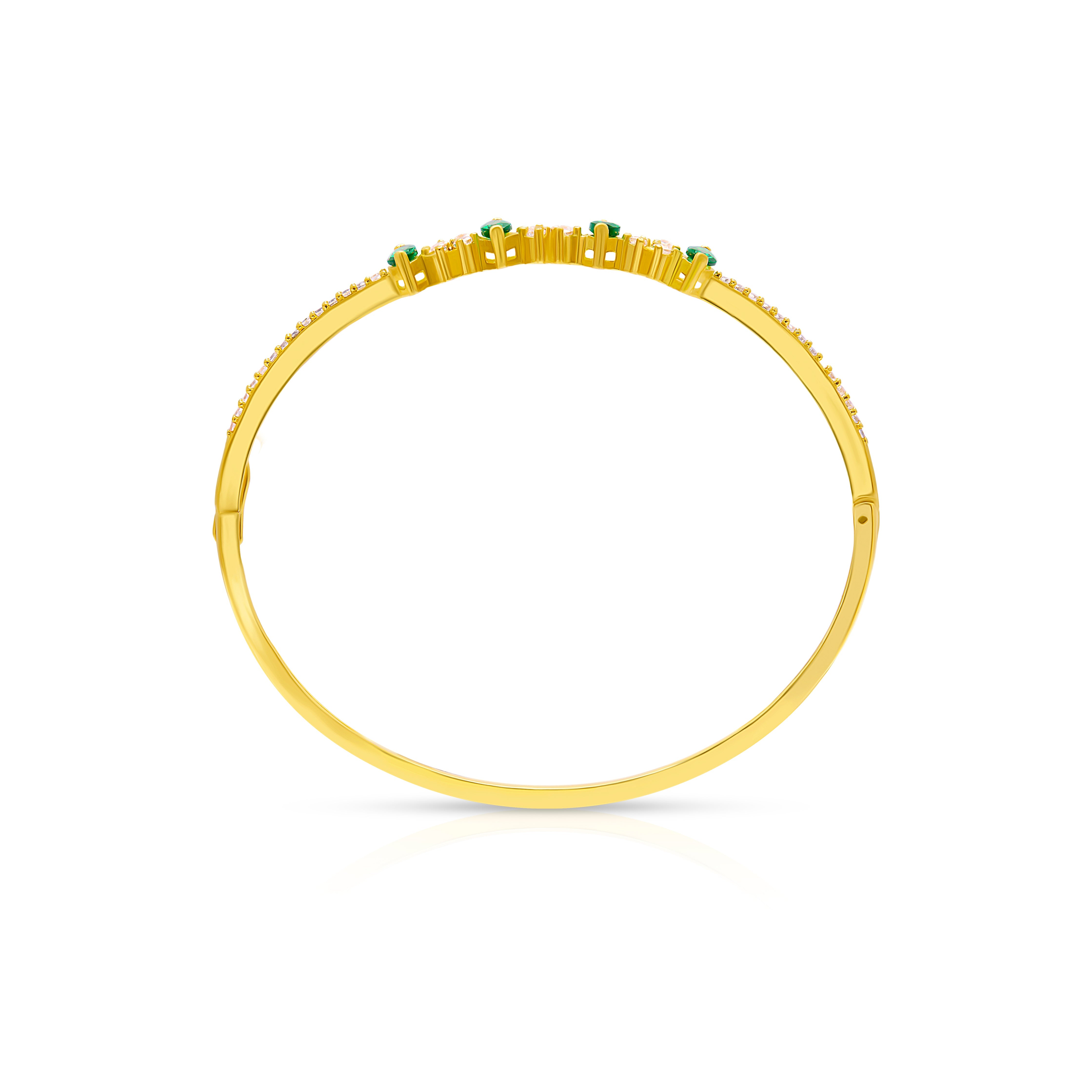 Radiant Gold Bracelet with Green Gem Accents
