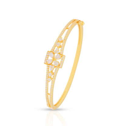 Sparkling Diamond-Studded Gold Plated Bracelet