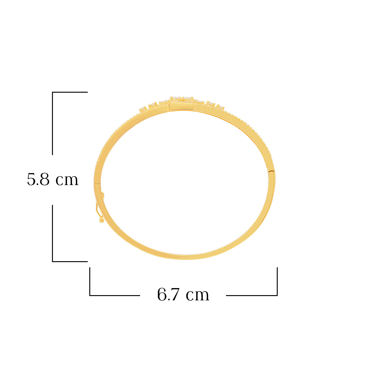 Sparkling Diamond-Studded Gold Plated Bracelet