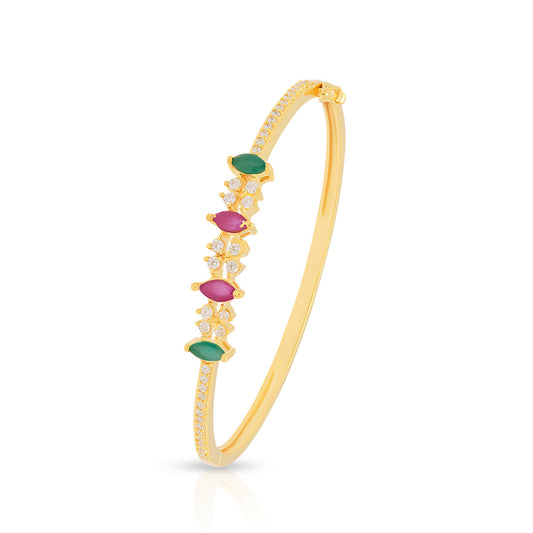 Radiant Dual Tone Gemstone Gold Plated Bracelet