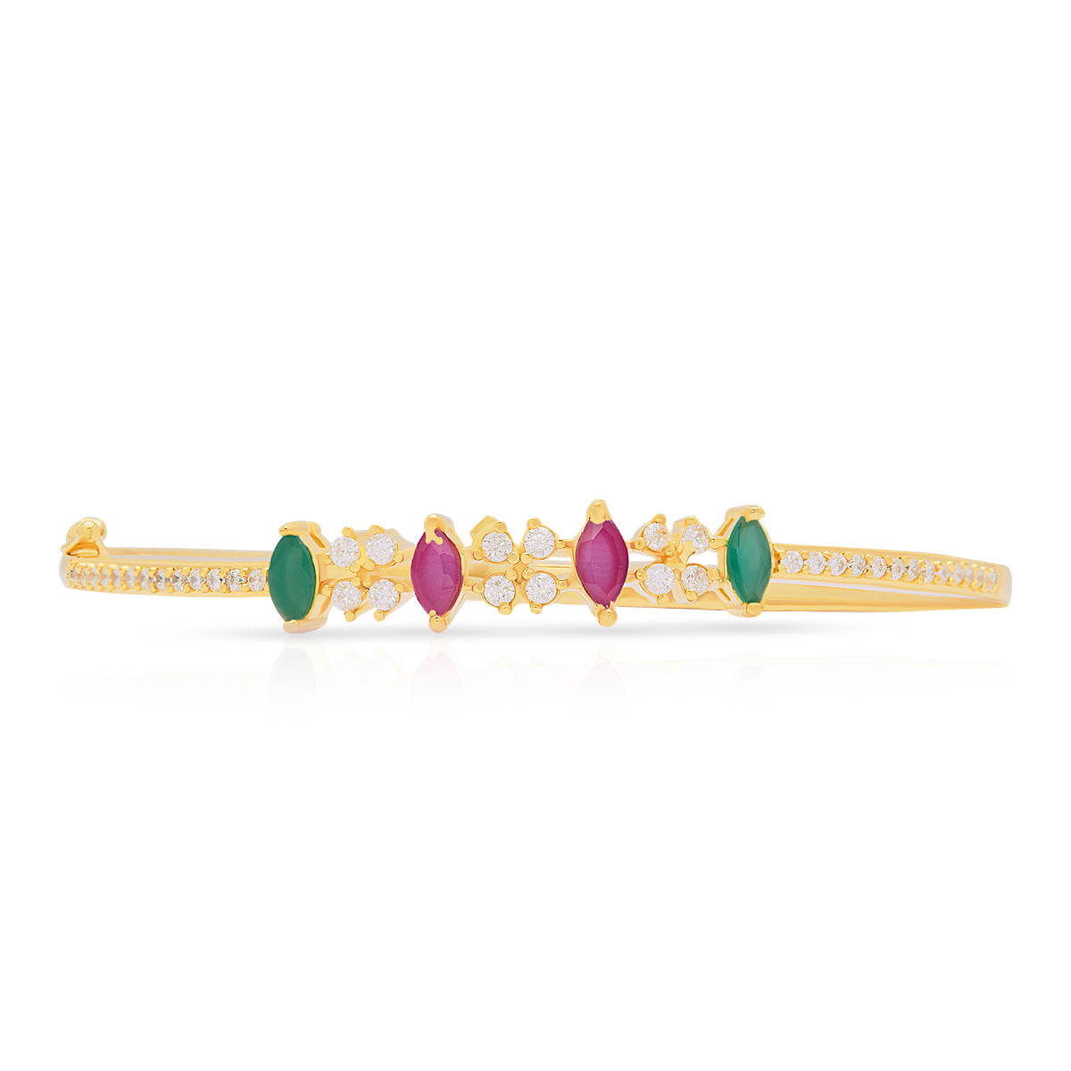 Radiant Dual Tone Gemstone Gold Plated Bracelet