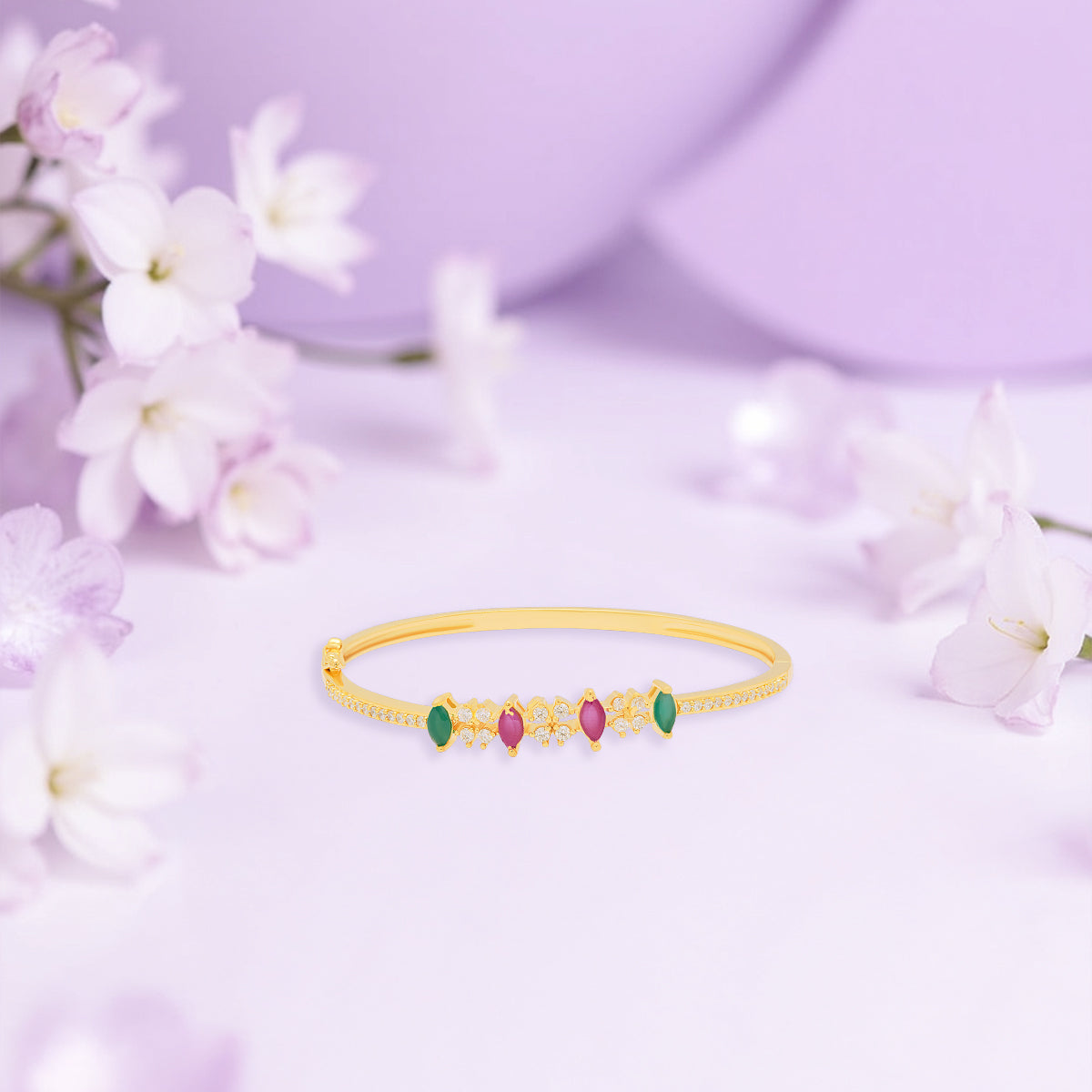 Radiant Dual Tone Gemstone Gold Plated Bracelet