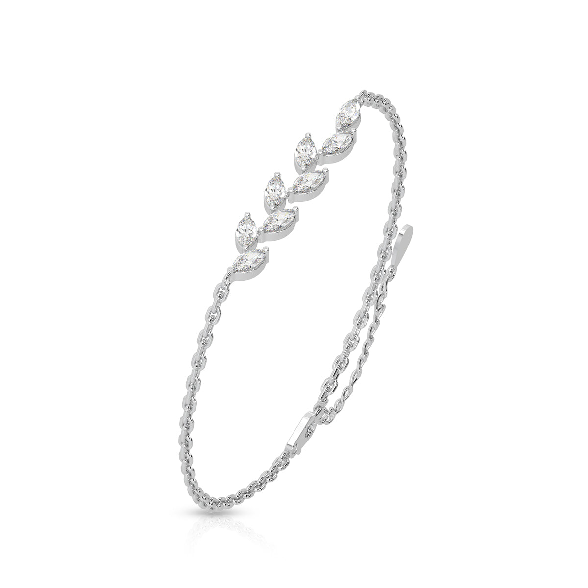 Leafy Silver Glow Bracelet