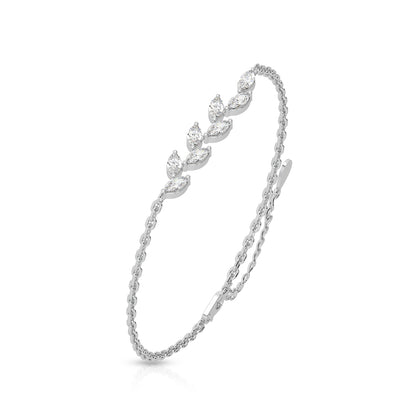 Leafy Silver Glow Bracelet