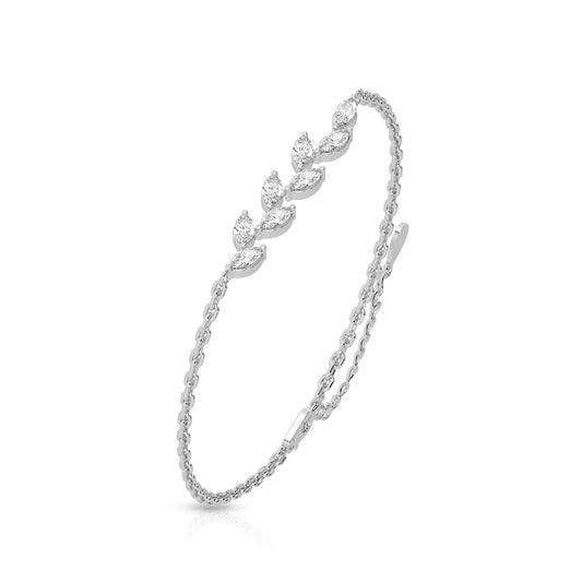 Leafy Silver Glow Bracelet