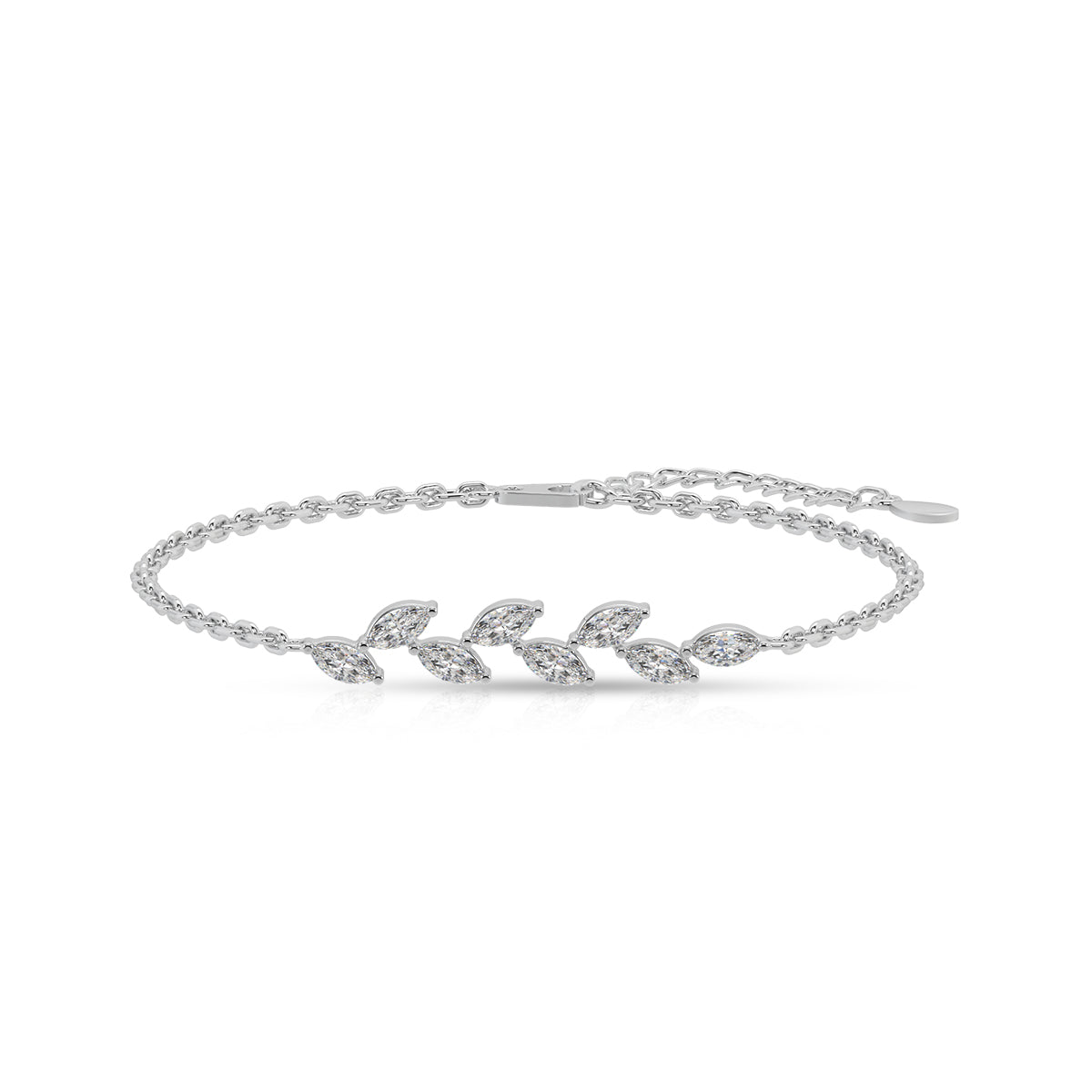 Leafy Silver Glow Bracelet