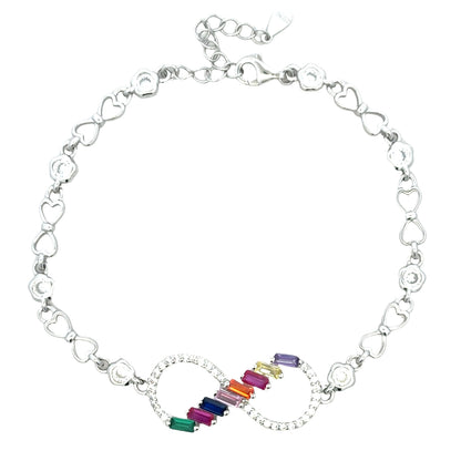 Infinity Rainbow Crystal Bracelet