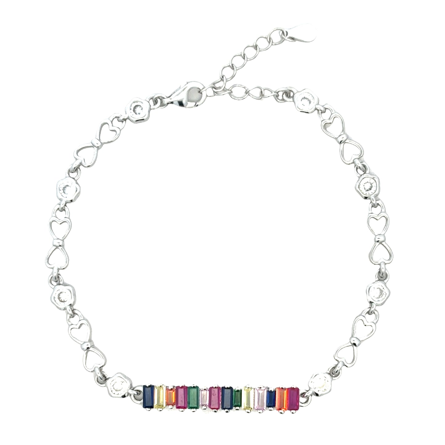 Multicolor Gem Charm Bracelet