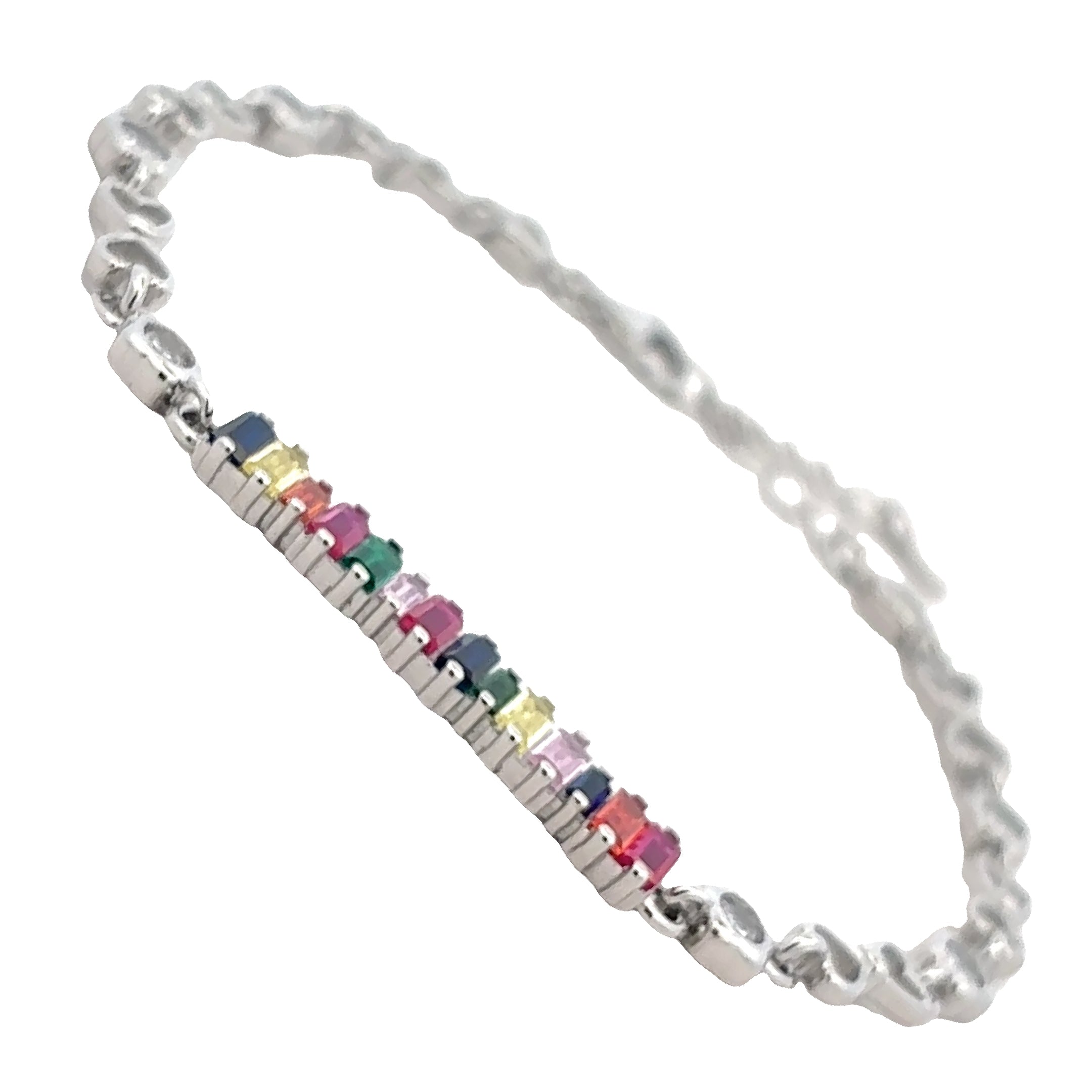 Multicolor Gem Charm Bracelet