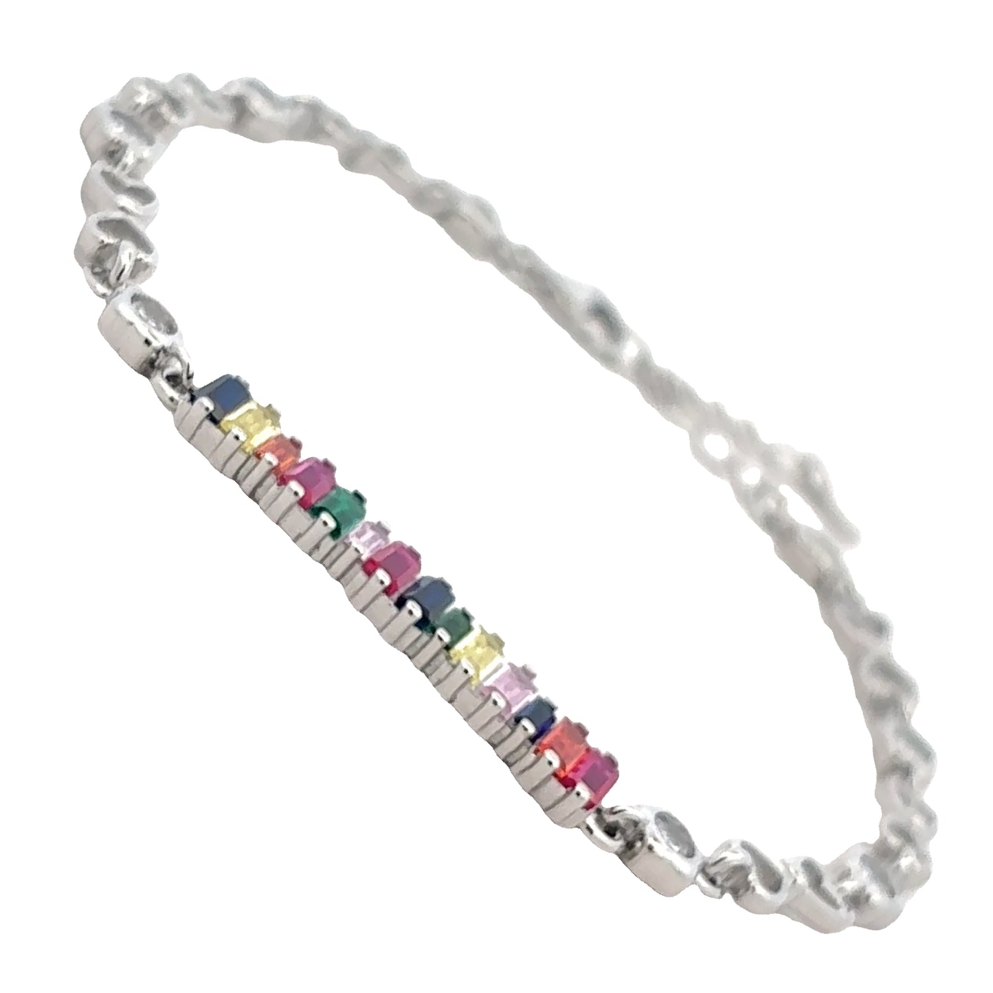 Multicolor Gem Charm Bracelet