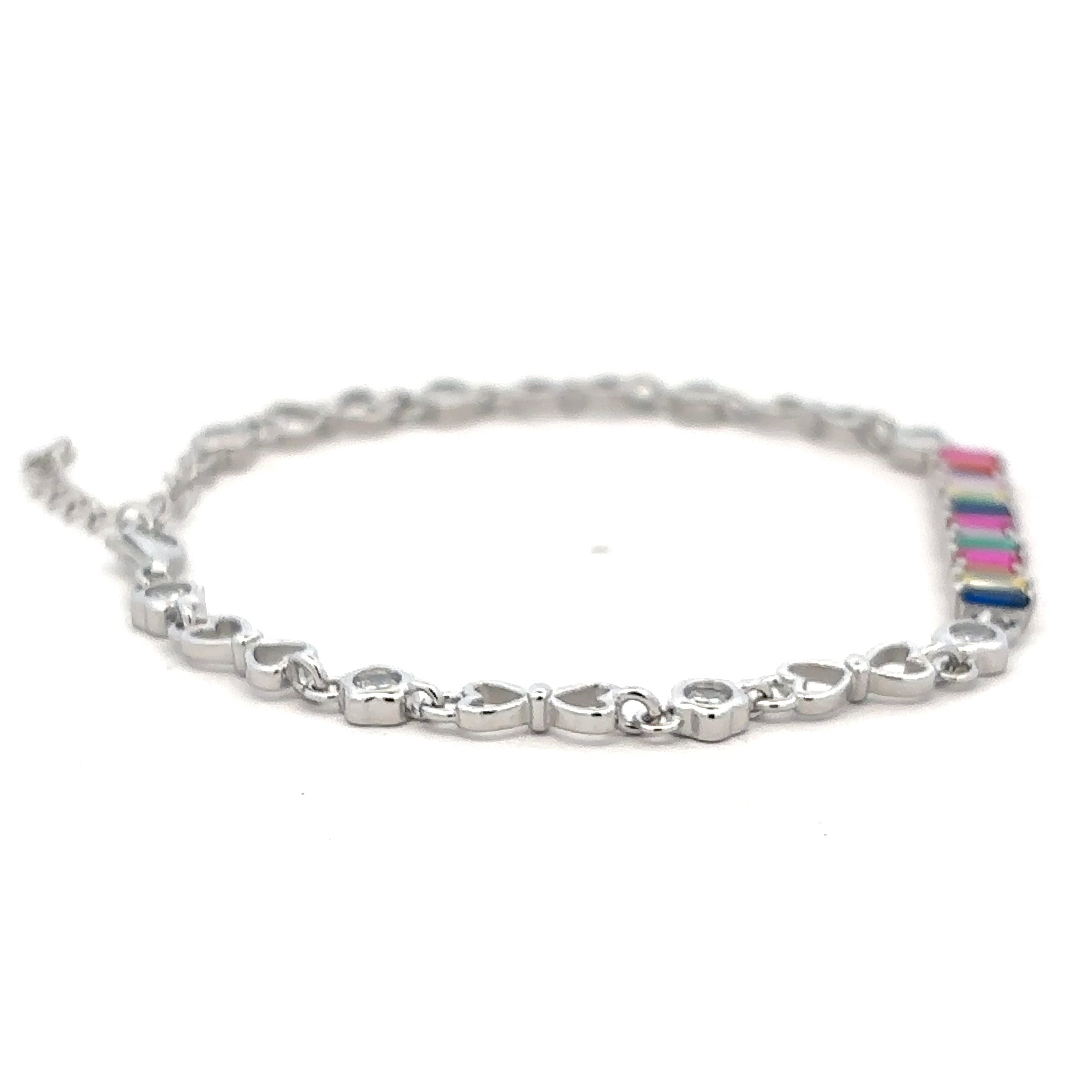 Multicolor Gem Charm Bracelet