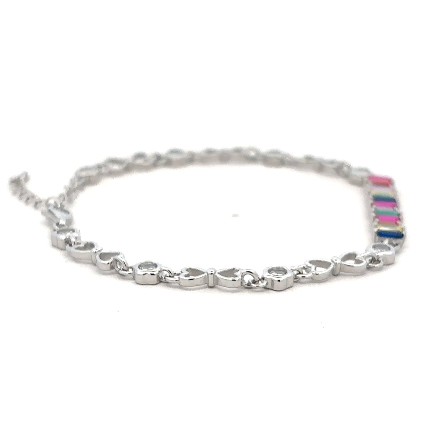 Multicolor Gem Charm Bracelet