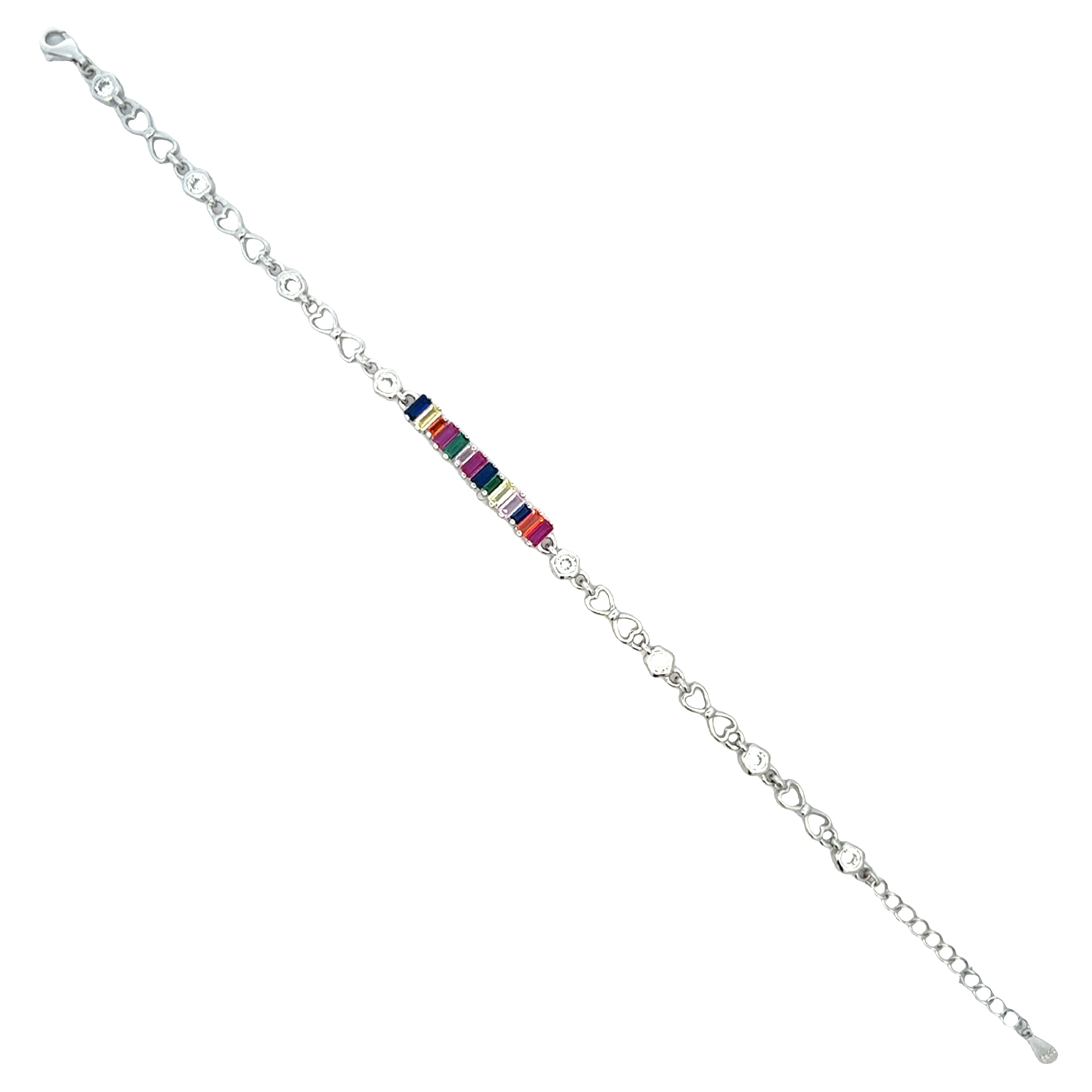 Multicolor Gem Charm Bracelet