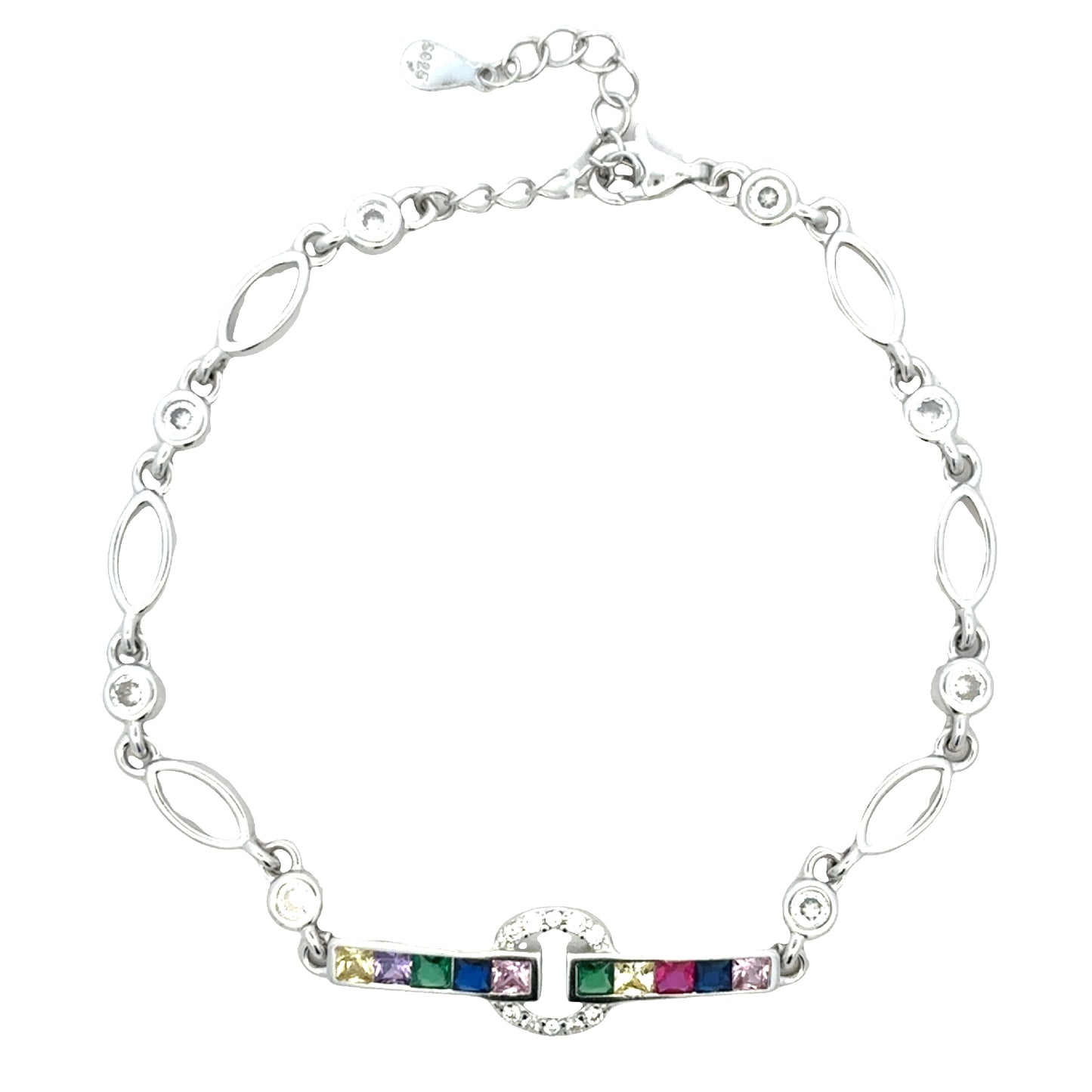 Multicolor Stone Link Bracelet