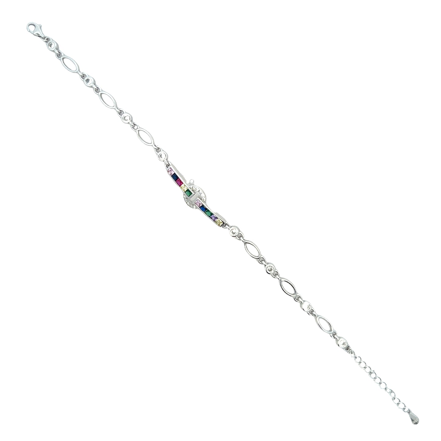 Multicolor Stone Link Bracelet
