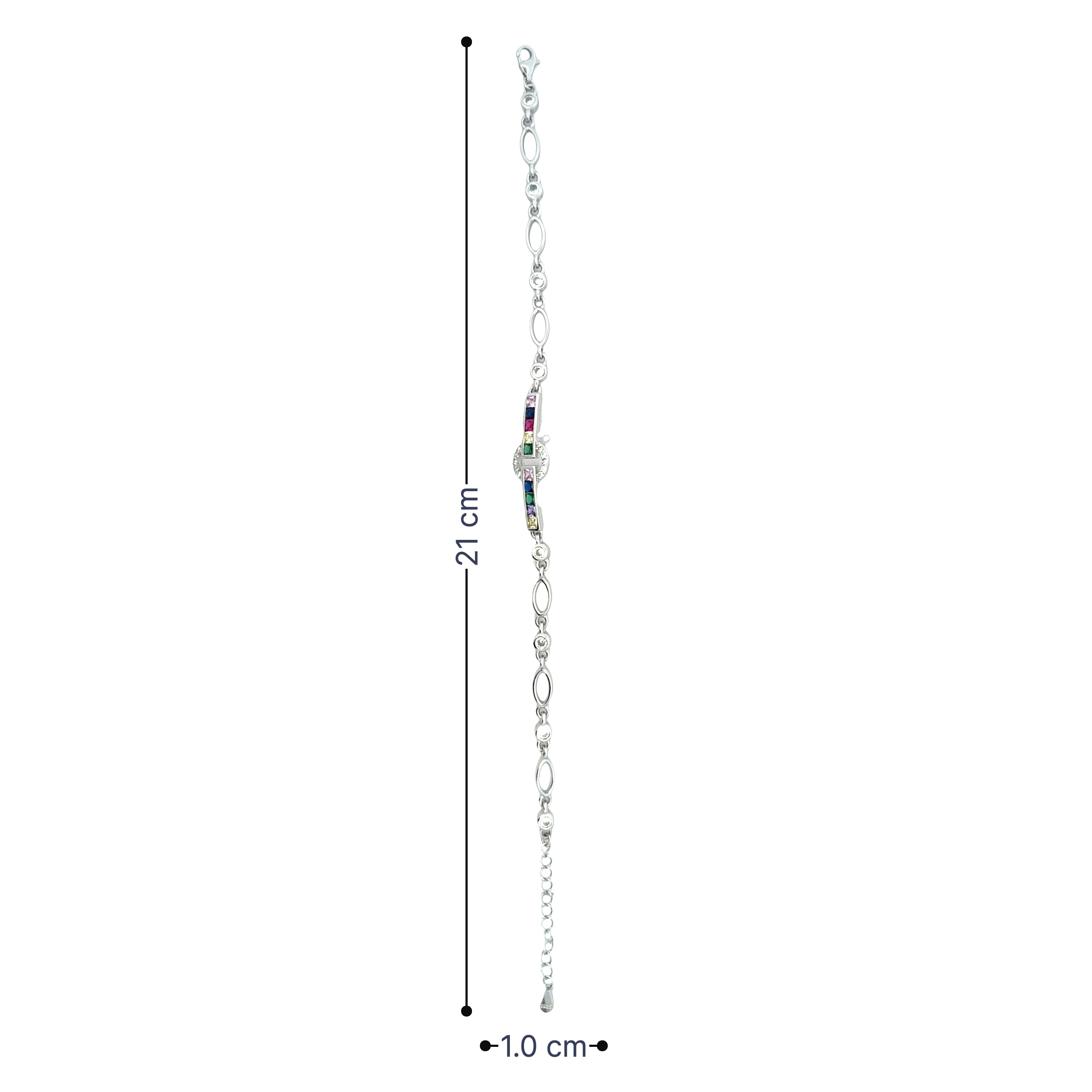 Multicolor Stone Link Bracelet