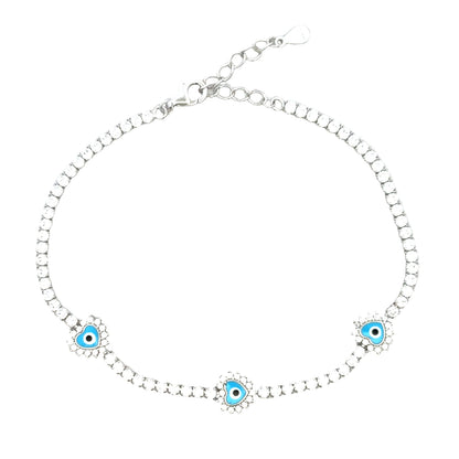 Blue Evil Eye Tennis Bracelet